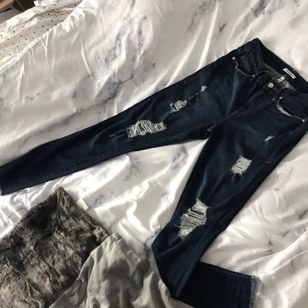 Denim Blue Ripped Good American Jeans
